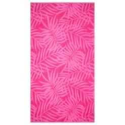 B&M Oversized Jacquard Beach Towel - Pink Tropical