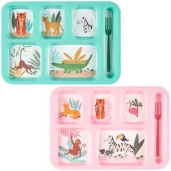 B&M Little Safari Large Kids Platter - Blue -Home Decor Sales 394214 394215 large kids platter group