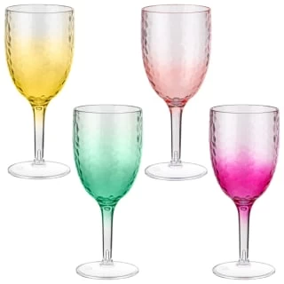 B&M Bloom Fade Wine Glass - Green 2 B&M Bloom Fade Wine Glass - Green - Image 2