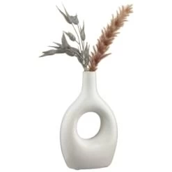 B&M Dried Flowers In Donut Vase