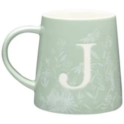 B&M Floral Alphabet Mug (Assorted) -Home Decor Sales 394397 floral alphabet mug green j