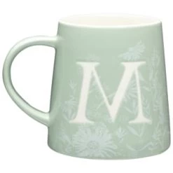 B&M Floral Alphabet Mug (Assorted) -Home Decor Sales 394397 floral alphabet mug green m