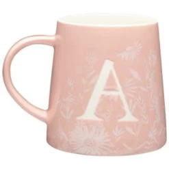 B&M Floral Alphabet Mug (Assorted) -Home Decor Sales 394397 floral alphabet mug pink a