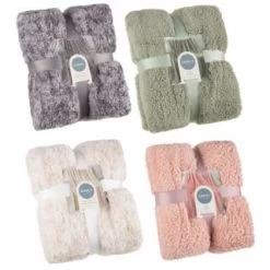 B&M Simply Two Tone Teddy Throw - Grey -Home Decor Sales 394924 394926 394927 394928 simply plain teddy throw group