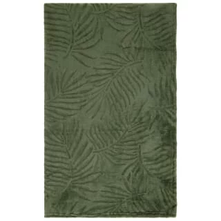 Large Leaf Embossed Green Throw 3 Large Leaf Embossed Green Throw - Image 3