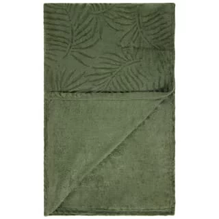 Large Leaf Embossed Green Throw 2 Large Leaf Embossed Green Throw - Image 2