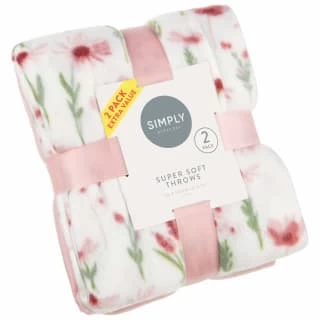 Simply Floral Polar Fleece Throw 2pk 1 Simply Floral Polar Fleece Throw 2pk
