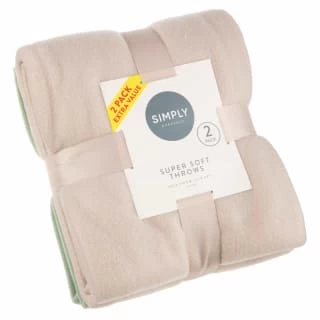 Simply Sage & Oatmeal Polar Fleece Throw 2pk 1 Simply Sage & Oatmeal Polar Fleece Throw 2pk