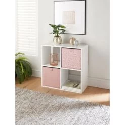Lokken Printed Storage Cubes 2pk - Pink Diamond -Home Decor Sales 395838 2pk printed lokken storage cubes pink diamond
