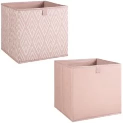 Lokken Printed Storage Cubes 2pk - Pink Diamond -Home Decor Sales 395838 2pk printed lokken storage cubes pink diamond 3