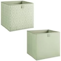 Lokken Printed Storage Cubes 2pk - Sage Diamond 8 Lokken Printed Storage Cubes 2pk - Sage Diamond -Home Decor Sales 395843 2pk printed lokken storage cubes sage diamond 3