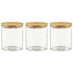B&M Printed Glass Bamboo Storage Jars 3pc -Home Decor Sales 396485 3pk printed glass bamboo storage jars 2