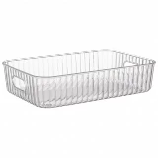 Ribbed Clear Storage Tray 1 Ribbed Clear Storage Tray