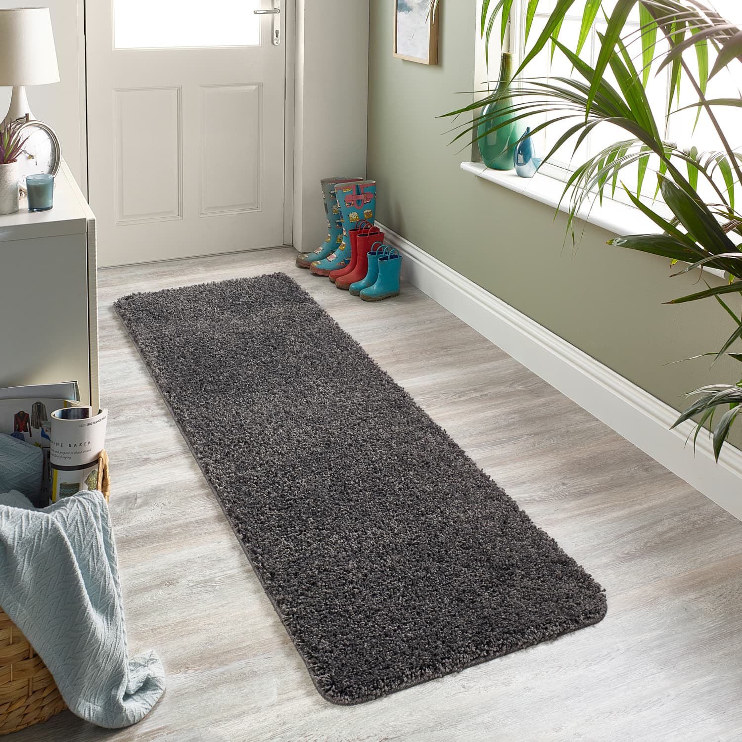 Home Decor Sales -Home Decor Sales 392183 buddy plain shaggy runner 50 x 150cm grey 4